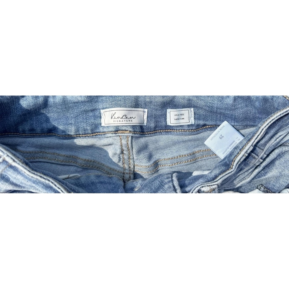KanCan Jeans Womens 29 Blue Light Wash High Rise Flare Raw Hem VBK1906L Stretch - Picture 4 of 9